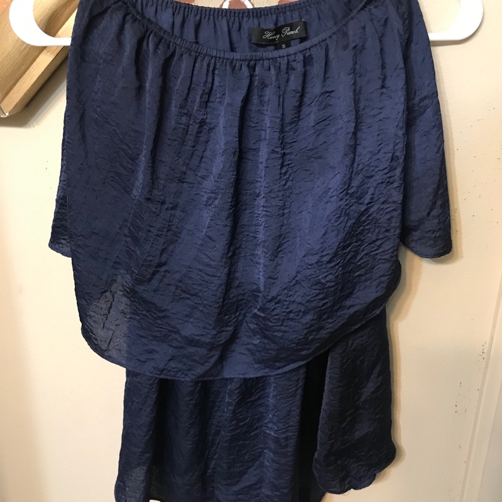 Blue satin romper